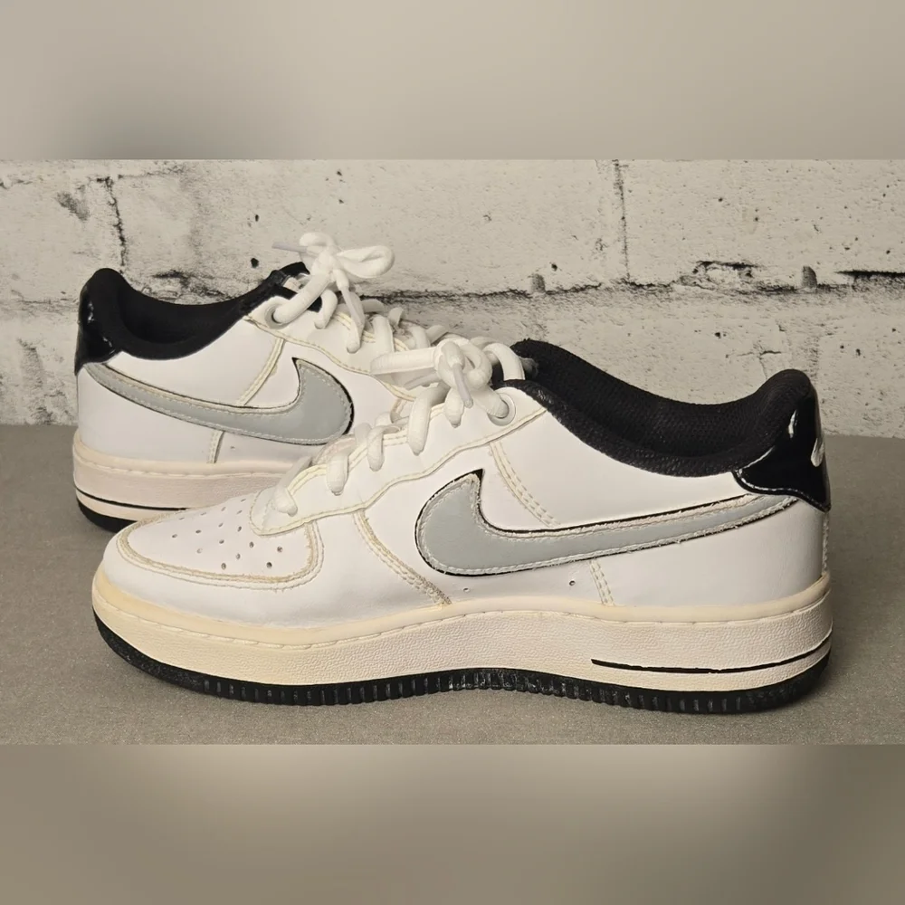 Nike Air Force 1 Low White Black Grey – Youth 3.5Y - Picture 6 of 11